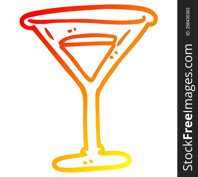 warm gradient line drawing cartoon red cocktail