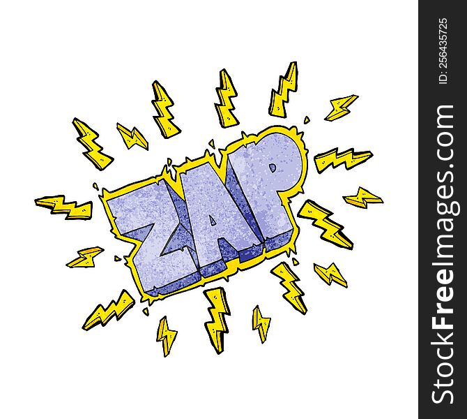 freehand textured cartoon zap symbol