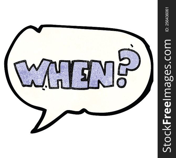 Speech Bubble Textured Cartoon When Word