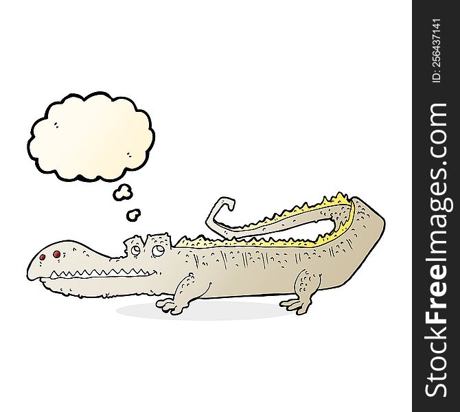 Cartoon Crocodile With Thought Bubble