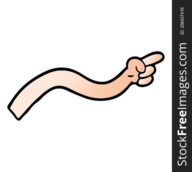 Vector Gradient Illustration Cartoon Pointing Arm