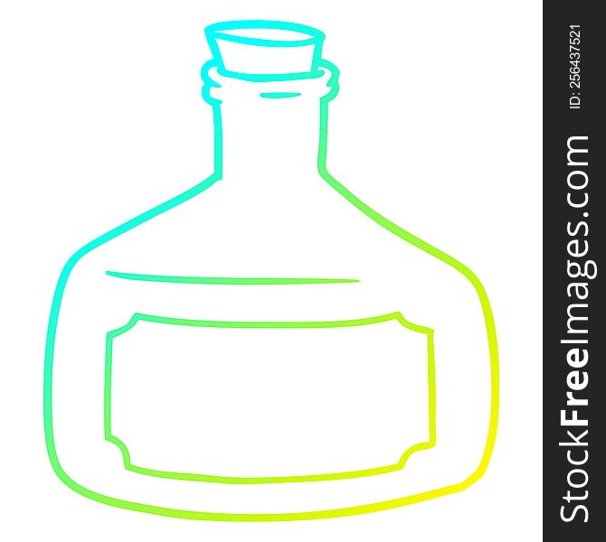 cold gradient line drawing of a old bottle cartoon
