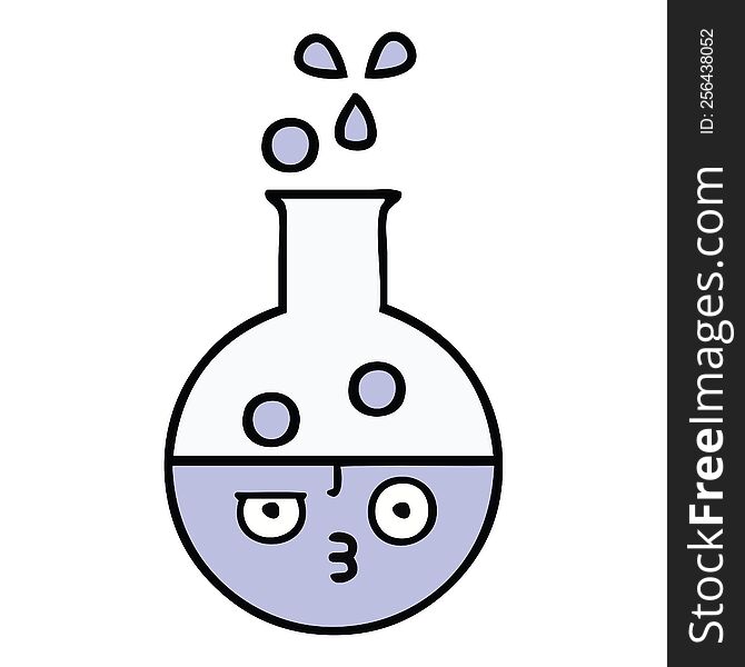 cute cartoon of a test tube. cute cartoon of a test tube