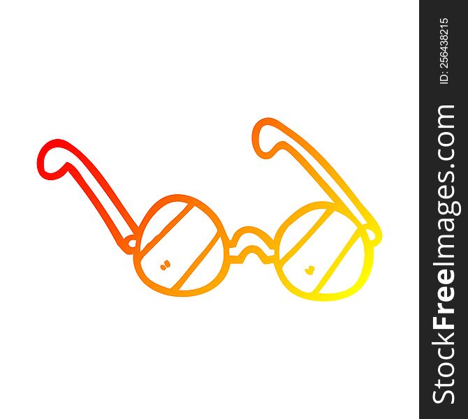 warm gradient line drawing of a cartoon glass spectacles