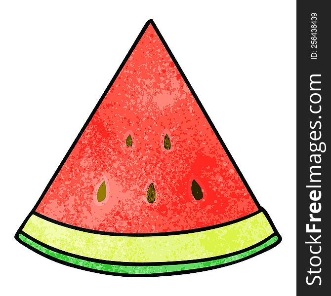 Quirky Hand Drawn Cartoon Watermelon