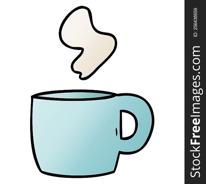 hand drawn gradient cartoon doodle of a steaming hot drink