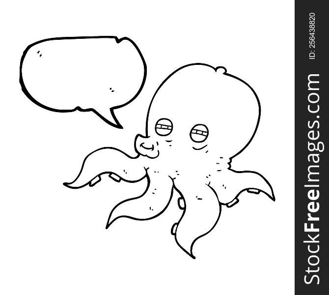 Speech Bubble Cartoon Octopus