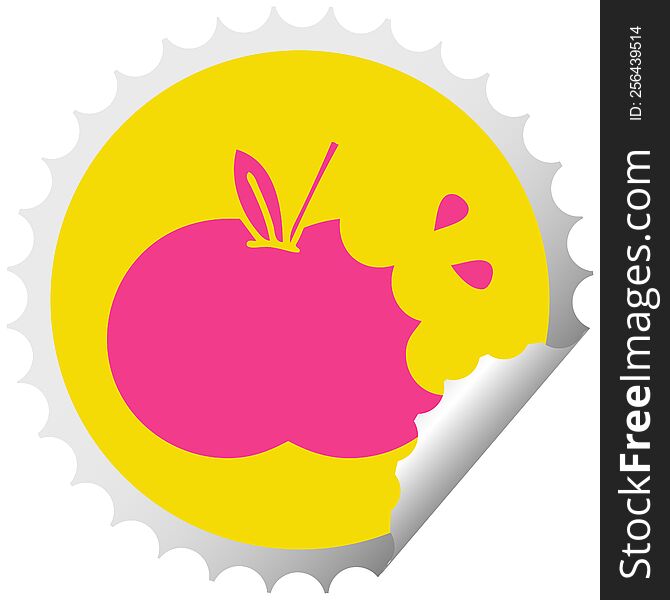 Circular Peeling Sticker Cartoon Juicy Apple