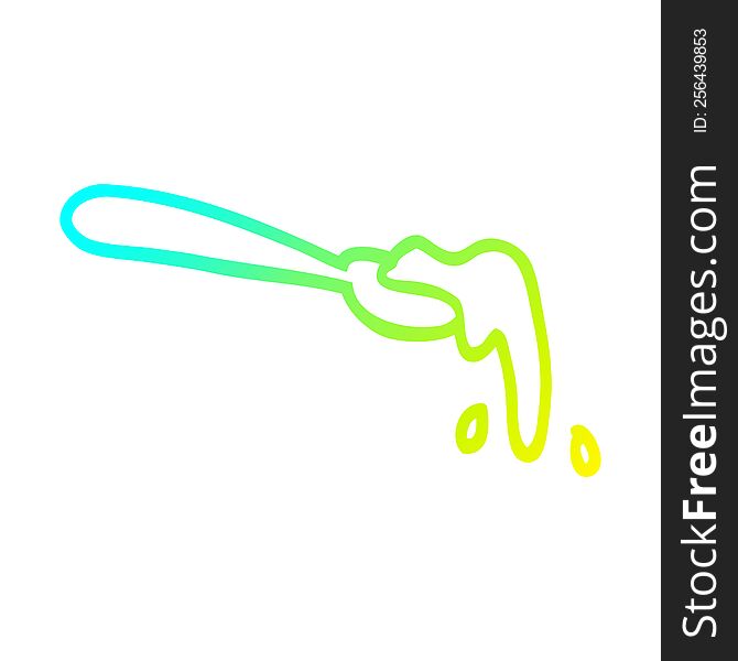 Cold Gradient Line Drawing Cartoon Ladle Of Food