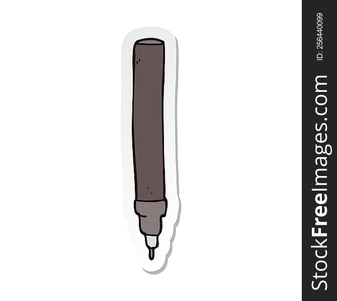 sticker of a cartoon fineliner pen