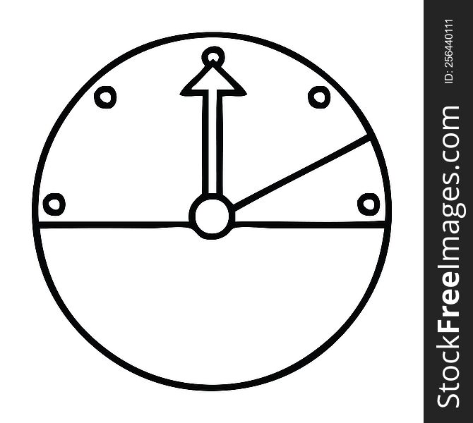 line drawing cartoon of a speedometer