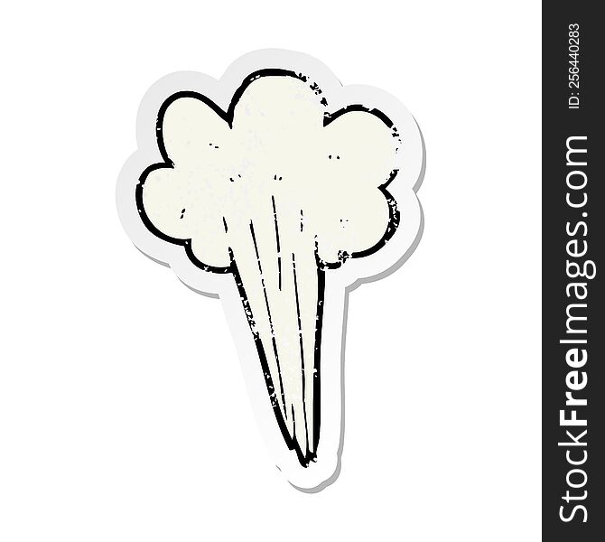 Retro Distressed Sticker Of A Cartoon Steam Design Element