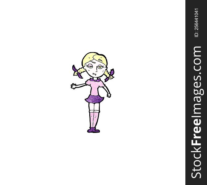 Cartoon Blond Vampire Girl