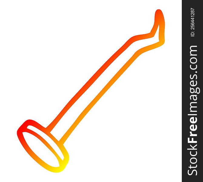 warm gradient line drawing of a cartoon nail