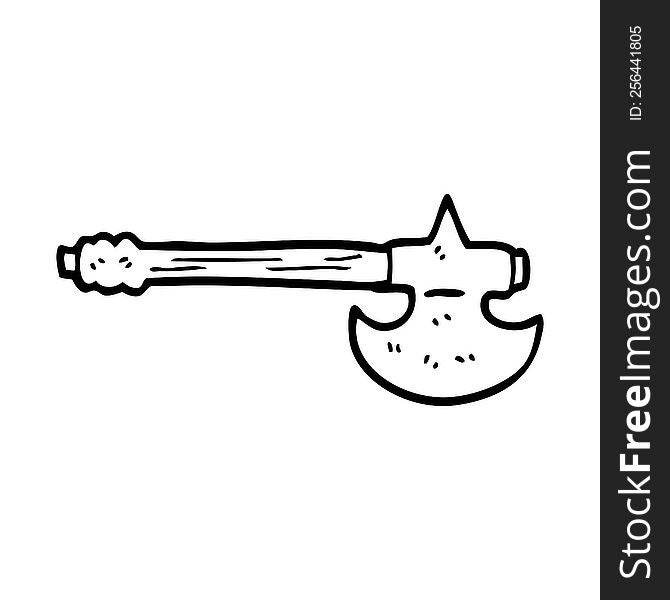 Line Drawing Cartoon Medieval Axe