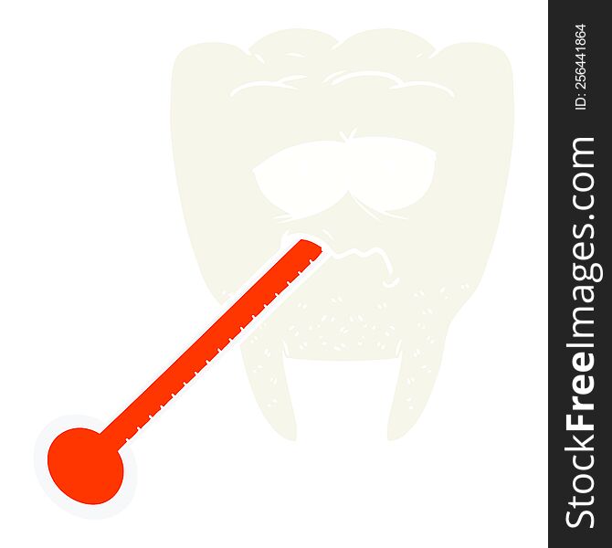 flat color style cartoon unhealthy tooth