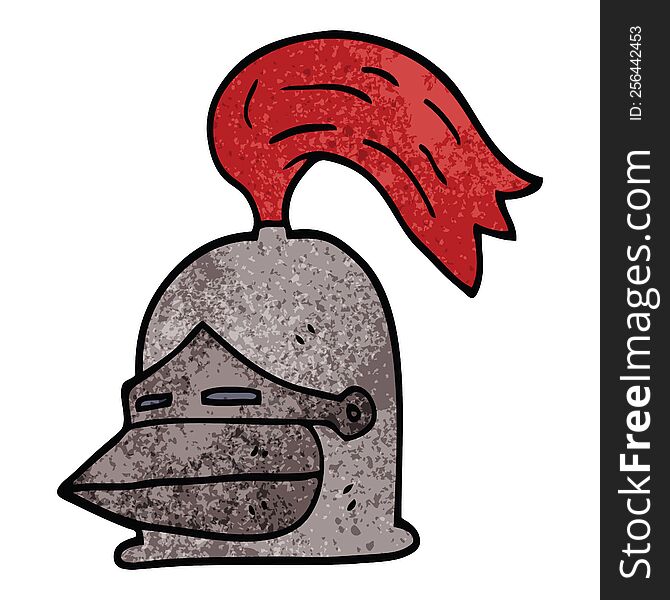 cartoon doodle knight helmet