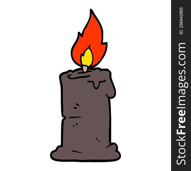 cartoon doodle burning candle