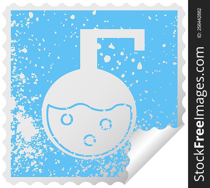 distressed square peeling sticker symbol science experiment