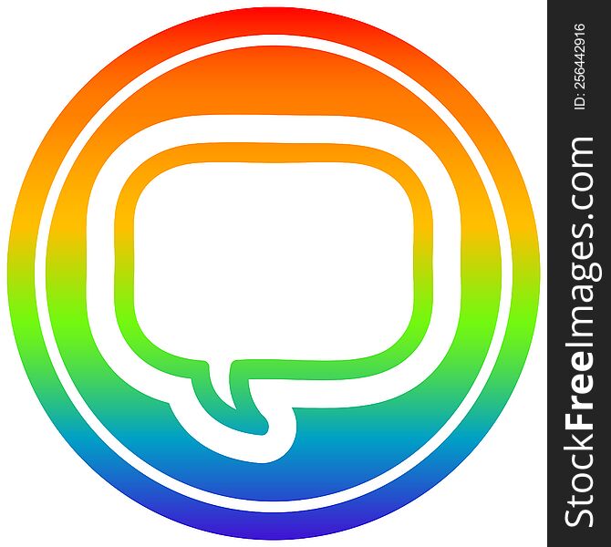 Speech Bubble Circular In Rainbow Spectrum