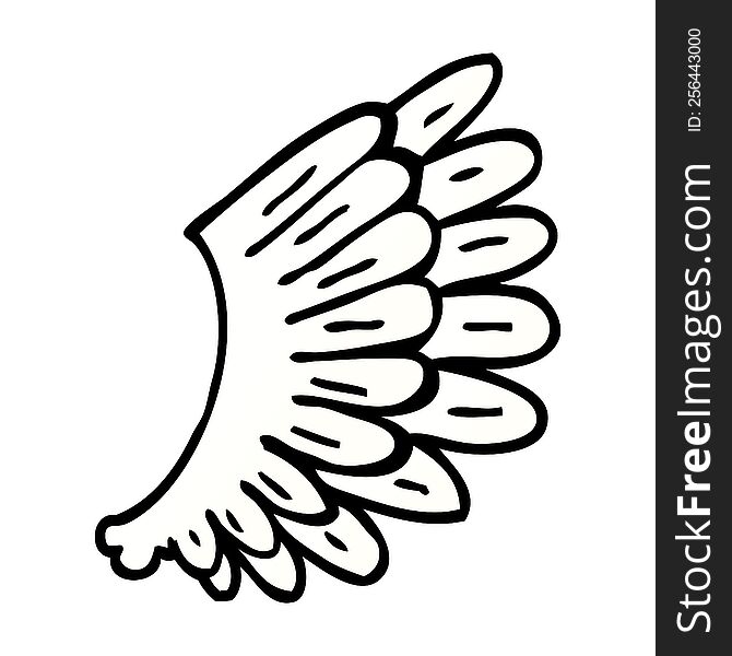 Cartoon Doodle Angel Wings