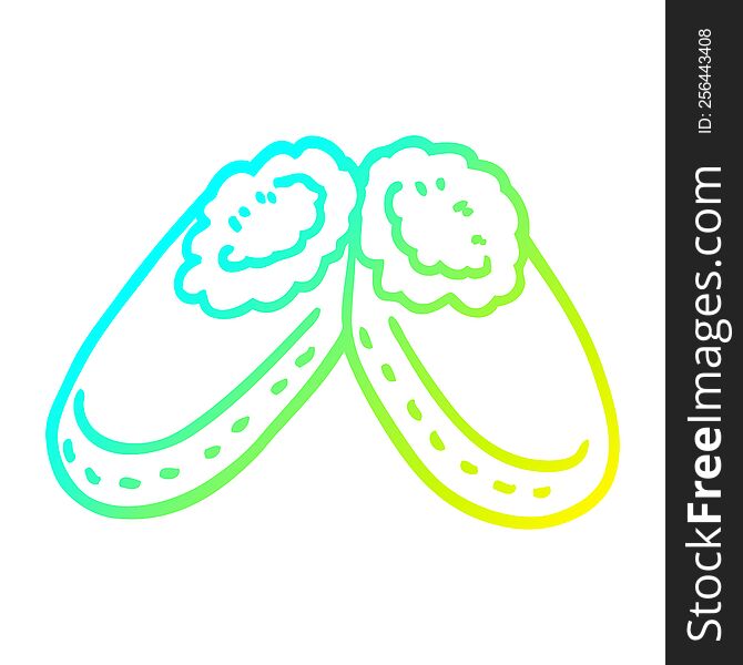 Cold Gradient Line Drawing Cartoon Purple Slippers