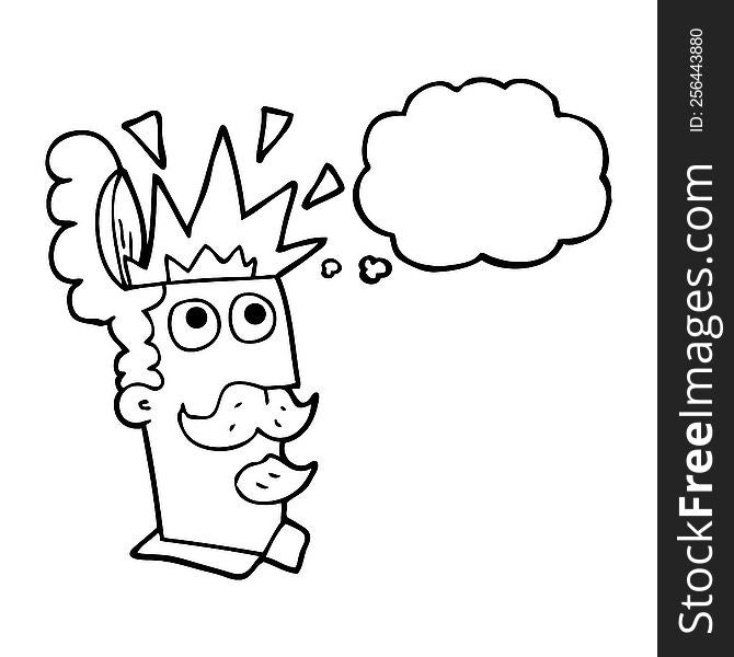Thought Bubble Cartoon Man With Exploding Head