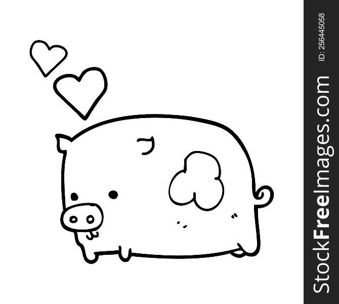 Cartoon Pig In Love