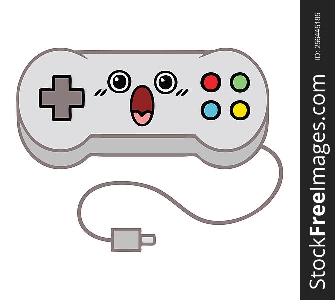cute cartoon of a game controller. cute cartoon of a game controller