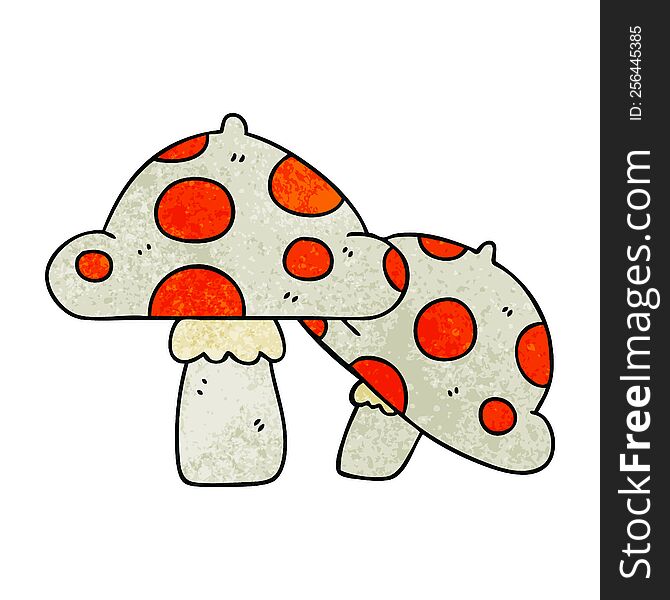 Quirky Hand Drawn Cartoon Toadstools