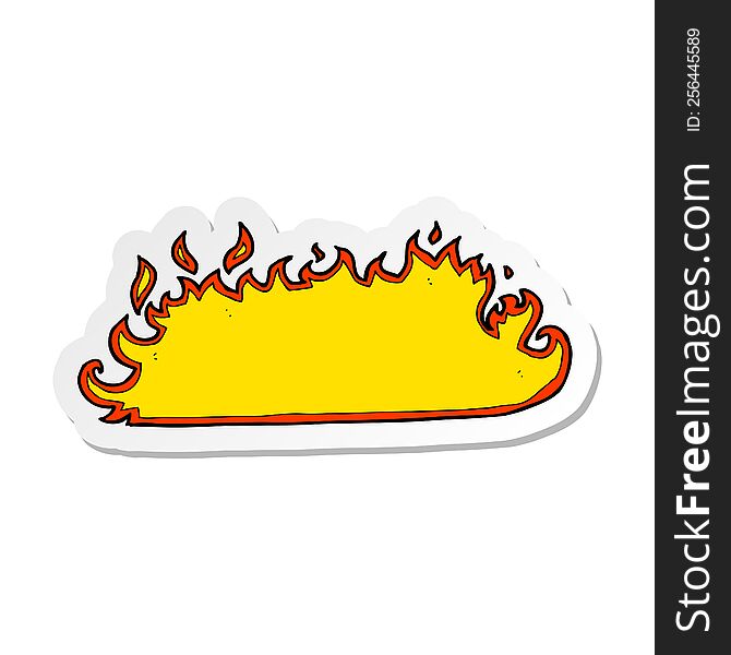 Sticker Of A Cartoon Fire Border