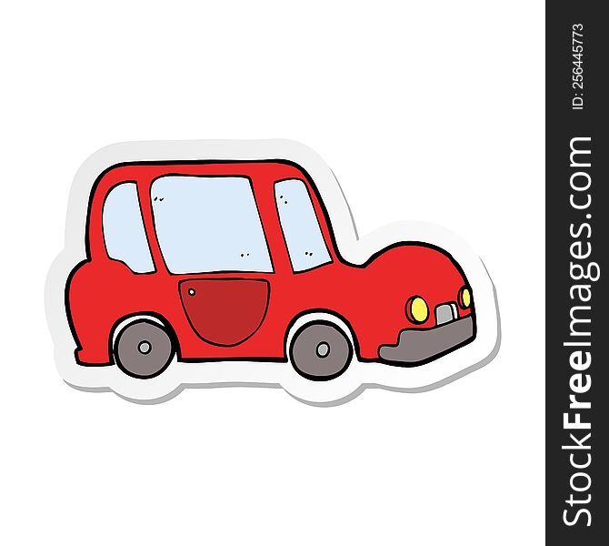 Sticker Of A Cartoon Car