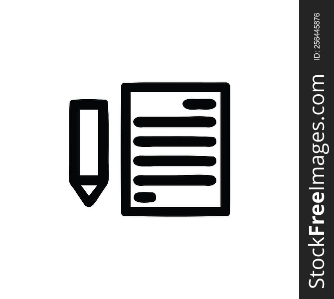 Document And Pencil Icon