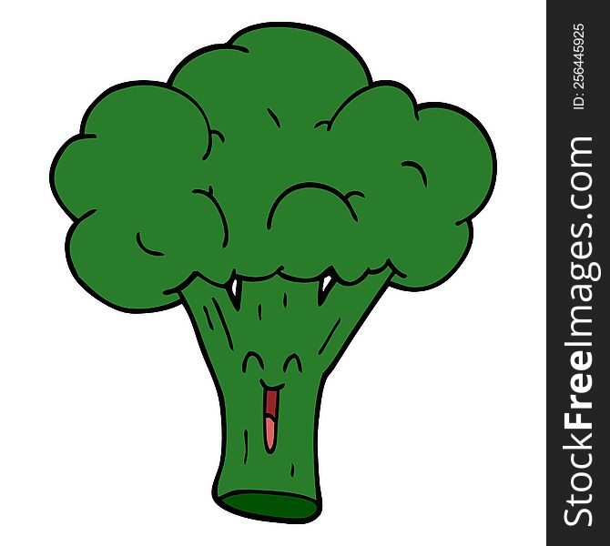 cartoon doodle broccoli