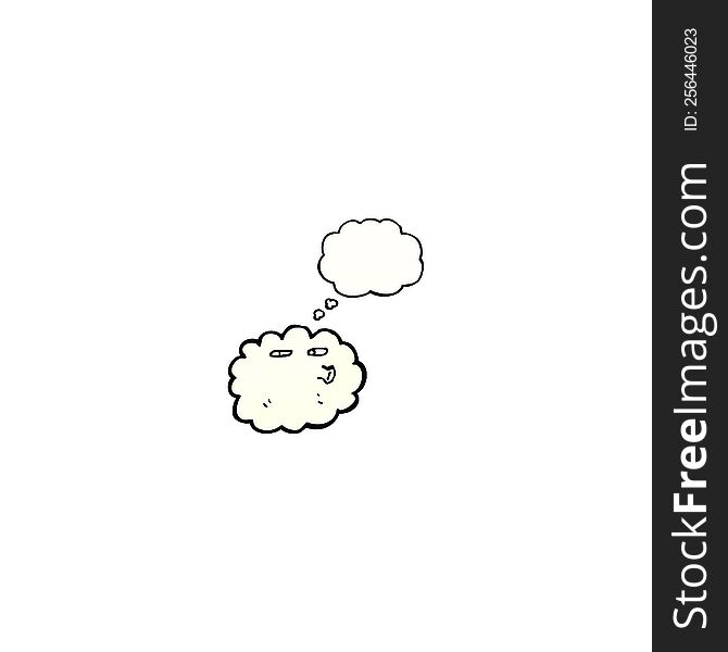 Cartoon Cloud With Thought Bubble