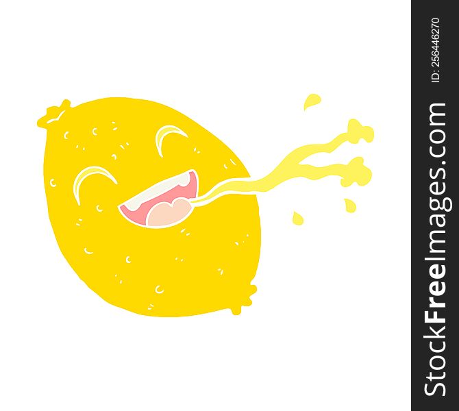 flat color style cartoon squirting lemon