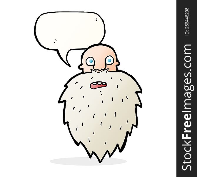 Cartoon Bearded Man With Speech Bubble