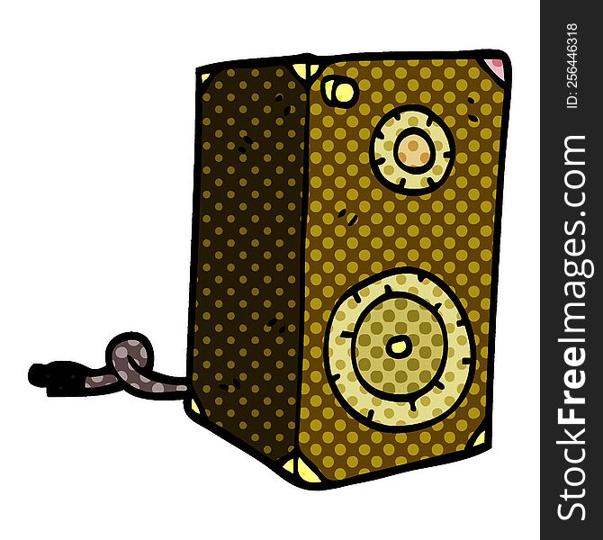 cartoon doodle retro speaker