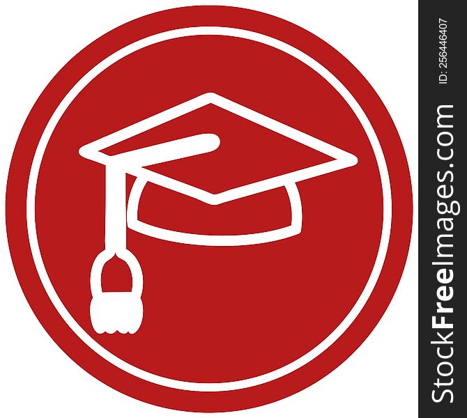 graduation cap circular icon symbol