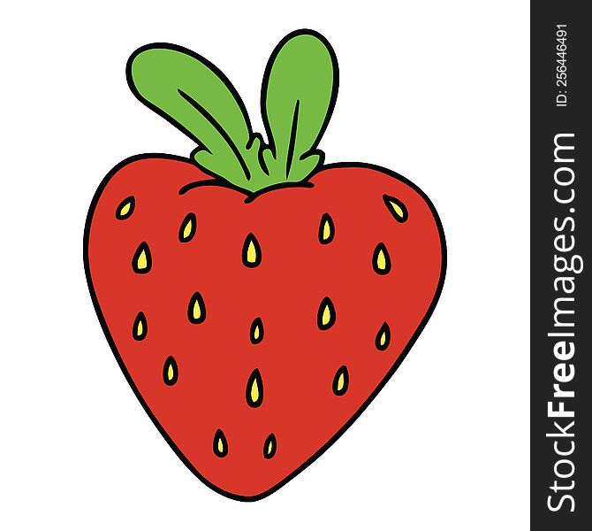 cartoon doodle of a fresh strawberry