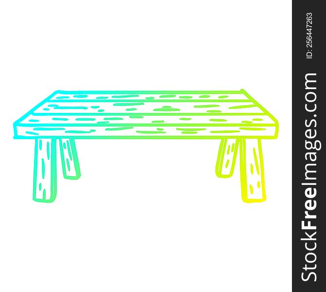 cold gradient line drawing of a wooden table