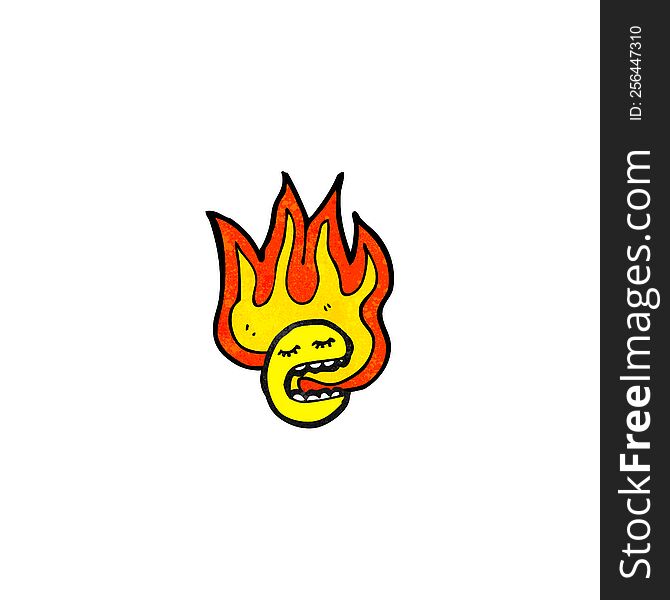 Flaming Emoticon Face Cartoon