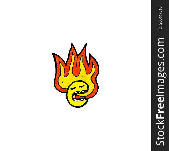 flaming emoticon face cartoon