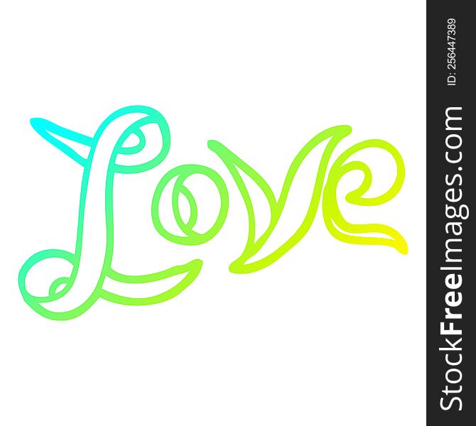 Cold Gradient Line Drawing Cartoon Love Banner
