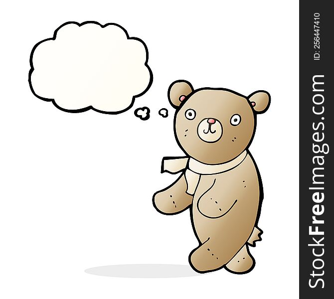 Cute Cartoon Teddy Bear With Thought Bubble