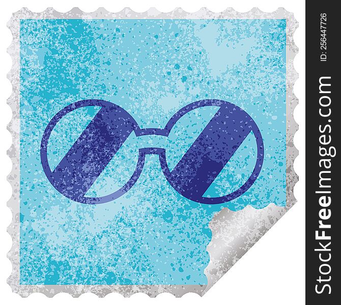 Spectacles  Square Peeling Sticker