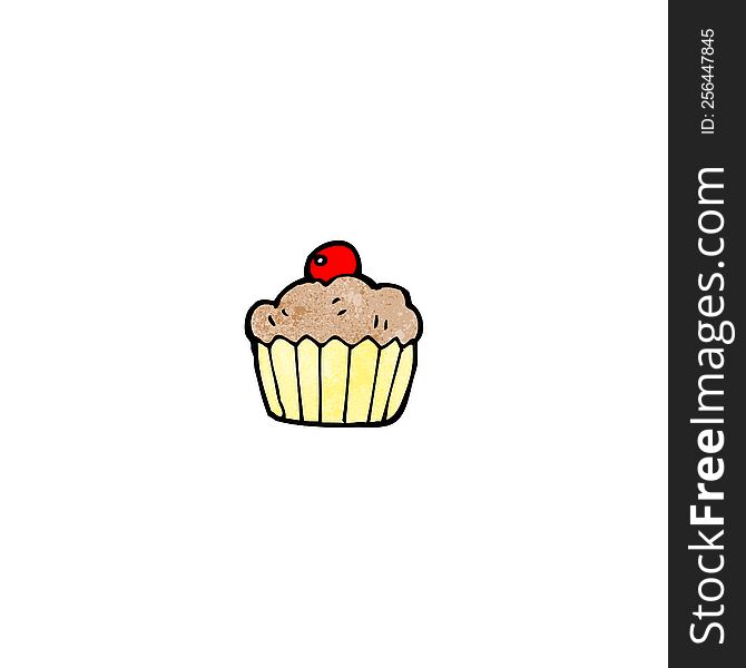 cartoon cherry cupcake