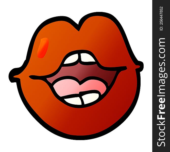 vector gradient illustration cartoon red lips