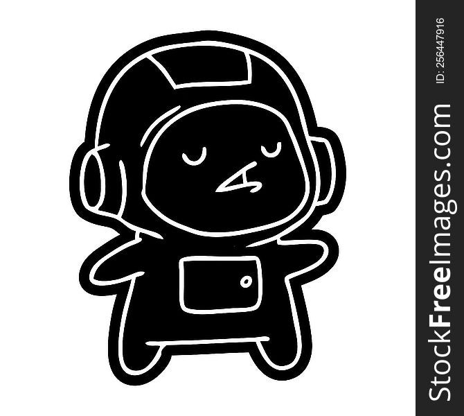 Cartoon Icon Of A Kawaii Cute Astronaut Boy