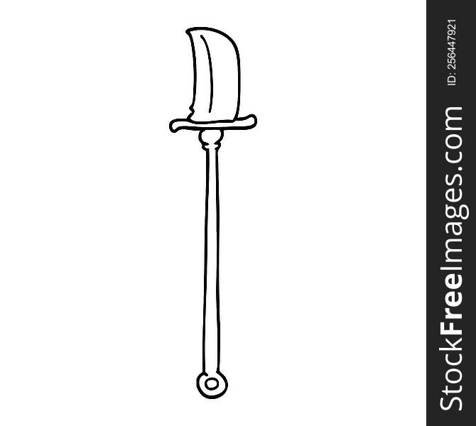 line drawing cartoon of a knife